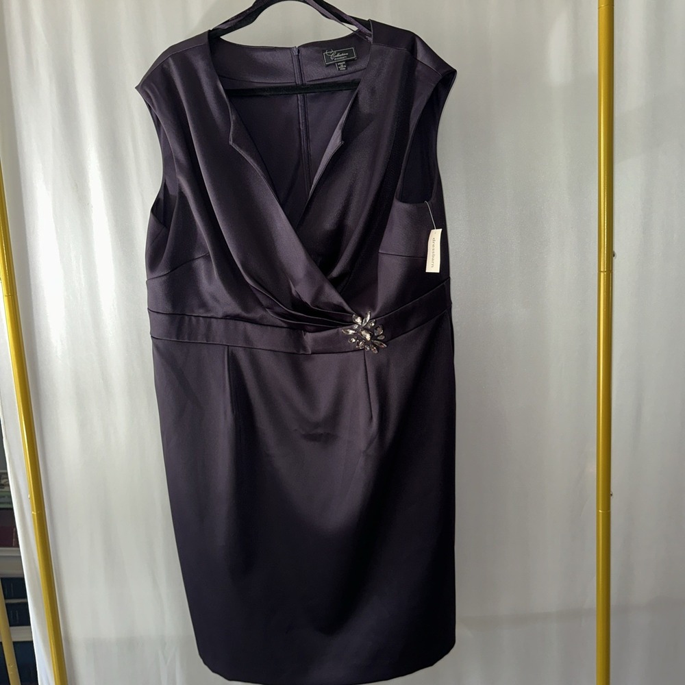 Dressbarn Woman‎ Collection Purple Dress Size 20W Rhinestone JHPLT12576